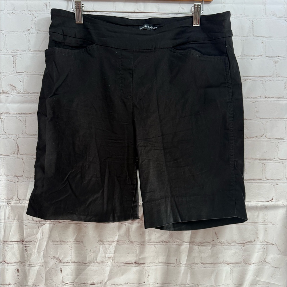 Hilary Radley Women's Size Large Black Stretch Pull On Shorts (READ) - Picture 1 of 4